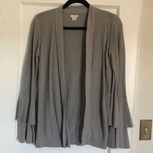 J. Crew Gray XS Bell Sleeve Cardigan